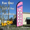 FROZEN YOGURT (Pink) Flutter Feather Banner Flag (11.5 x 3 Feet)