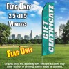 Gift Certificate (Teal/Bows) Econo Feather Banner Flag