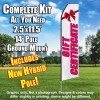 Gift Certificate (White/Pink) Econo Feather Banner Flag Kit (Flag, Pole, & Ground Mt)