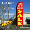 GOING OUT OF BUSINESS SALE (Red) Flutter Feather Banner Flag (11.5 x 3 Feet)