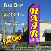 HAIR SALON (Purple) Flutter Feather Banner Flag (11.5 x 3 Feet)