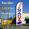 HAIRCUTS (White) Flutter Feather Banner Flag (11.5 x 3 Feet)