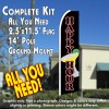 HAPPY HOUR (Black) Flutter Feather Banner Flag Kit (Flag, Pole, & Ground Mt)