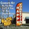 Happy Thanksgiving Windless Feather Banner Flag Kit (Flag, Pole, & Ground Mt)