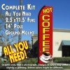 HOT COFFEE (Red/Yellow) Flutter Feather Banner Flag Kit (Flag, Pole, & Ground Mt)