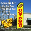 HOT DOGS (Yellow/Red) Flutter Feather Banner Flag Kit (Flag, Pole, & Ground Mt)