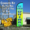Ice Cold Drinks Windless Feather Banner Flag Kit (Flag, Pole, & Ground Mt)