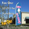 ICE CREAM (Blue/Pink) Flutter Feather Banner Flag (11.5 x 2.5 Feet)