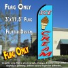 ICE CREAM (Blue/Red) Flutter Feather Banner Flag (11.5 x 3 Feet)