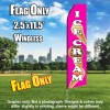 Ice Cream (Pink/Cones) Windless Polyknit Feather Flag (3 x 11.5 feet)
