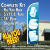 Ice Windless Feather Banner Flag Kit (Flag, Pole, & Ground Mt)