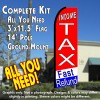 INCOME TAX FAST REFUND (tri-color) Flutter Feather Banner Flag Kit (Flag, Pole, & Ground Mt)