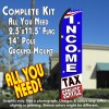 INCOME TAX SERVICE (Blue/White) Flutter Feather Banner Flag Kit (Flag, Pole, & Ground Mt)
