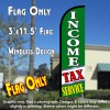 Income Tax Service (Green/White) Windless Polyknit Feather Flag (3 x 11.5 feet)