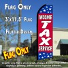 INCOME TAX SERVICE (Red/Stars) Flutter Feather Banner Flag (11.5 x 3 Feet)