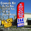 INCOME TAX SERVICE (RWB) Flutter Feather Banner Flag Kit (Flag, Pole, & Ground Mt)