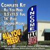 INCOME TAX SERVICE (RWB) Windless Feather Banner Flag Kit (Flag, Pole, & Ground Mt)