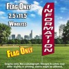 Information (Maroon/Big White Letters) Flutter Feather Flag Only (3 x 11.5 feet)