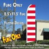 BARS (Red/White) Flutter Feather Banner Flag (11.5 x 2.5 Feet)