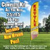 KETTLE CORN (Yellow/Red) Flutter Feather Banner Flag Kit (Flag, Pole, & Ground Mt)