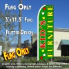KIDS FURNITURE (Green) Flutter Feather Banner Flag (11.5 x 3 Feet)