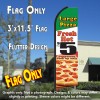 LARGE PIZZA (Fresh Hot) $5 Flutter Feather Banner Flag (11.5 x 3 Feet)