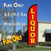 LIQUOR (Red/Yellow) Windless Polyknit Feather Flag (2.5 x 11.5 feet)