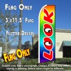 LOOK (Multi-Color) Flutter Feather Banner Flag (11.5 x 3 Feet)