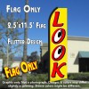 LOOK (Red/Yellow) Flutter Feather Banner Flag (11.5 x 2.5 Feet)