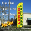 LUNCH SPECIAL (Yellow) Windless Polyknit Feather Flag (2.5 x 11.5 feet)