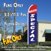 MANAGER'S SPECIAL (Red/Blue) Flutter Feather Banner Flag (11.5 x 2.5 Feet)
