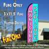 MANICURE PEDICURE (Pink/Blue) Flutter Feather Banner Flag (11.5 x 3 Feet)