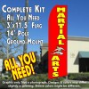 MARTIAL ARTS (Red) Flutter Feather Banner Flag Kit (Flag, Pole, & Ground Mt)