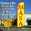 MASA (Yellow) Flutter Feather Banner Flag Kit (Flag, Pole, & Ground Mt)