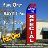 MOVE IN SPECIAL (Blue/Red) Flutter Polyknit Feather Flag (11.5 x 2.5 feet)