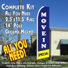 MOVE IN SPECIAL (Blue/Yellow) Flutter Feather Banner Flag Kit (Flag, Pole, & Ground Mt)