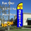 MOVE IN SPECIAL (Yellow/Blue) Windless Polyknit Feather Flag (2.5 x 11.5 feet)