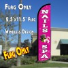 NAILS SPA Windless Polyknit Feather Flag (2.5 x 11.5 feet)