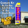 NO CREDITO OK (Yellow/Blue) Flutter Feather Banner Flag Kit (Flag, Pole, & Ground Mt)