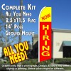 NOW HIRING (Yellow/Red) Flutter Feather Banner Flag Kit (Flag, Pole, & Ground Mt)
