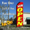 NOW OPEN (Red/Yellow) Flutter Feather Banner Flag (11.5 x 3 Feet)