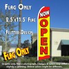 NOW OPEN (Yellow/Red) Flutter Feather Banner Flag (11.5 x 2.5 Feet)