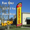 OFFICIAL STATE INSPECTION STATION (Checkered) Flutter Polyknit Feather Flag (11.5 x 2.5 feet)
