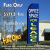 OFFICE SPACE FOR LEASE (Blue) Flutter Feather Banner Flag (11.5 x 3 Feet)