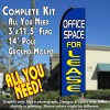 OFFICE SPACE FOR LEASE (Blue) Flutter Feather Banner Flag Kit (Flag, Pole, & Ground Mt)
