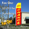OIL CHANGE 2.5 (Yellow/Red) Flutter Feather Banner Flag (11.5 x 2.5 Feet)
