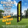Oil Change (Black/Yellow) Windless Feather Banner Flag Kit (Flag, Pole, & Ground Mt)