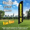 Oil Change (Black/Yellow) Windless Polyknit Feather Flag Only (3 x 11.5 feet)
