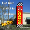 OIL CHANGE (Red/Checkered) Flutter Polyknit Feather Flag (11.5 x 2.5 feet)