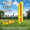 Oil Change (Yellow/Red) Windless Polyknit Feather Flag Only (3 x 11.5 feet)